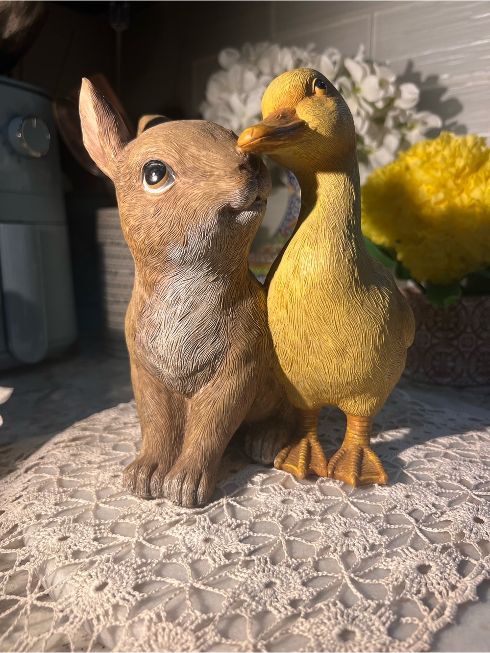 Brown Bunny & Yellow Duck resin ADORBS, price firm